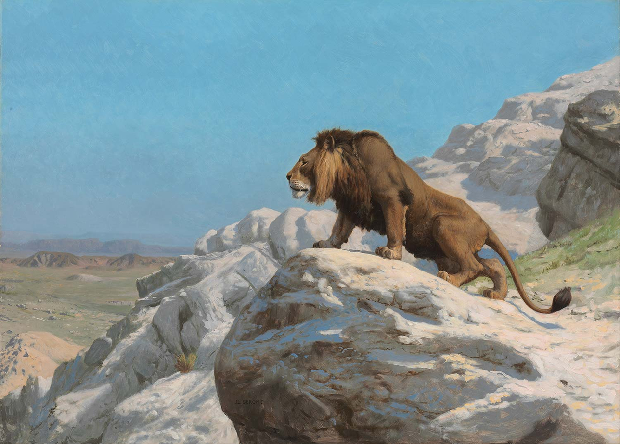 Jean Leon Gerome Lion On The Watch Art Print