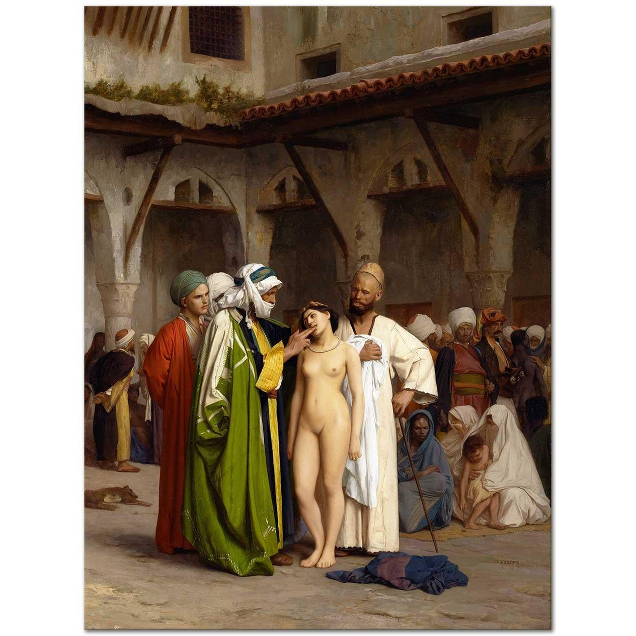 Jean Leon Gerome Esir Pazarında Kanvas Tablo