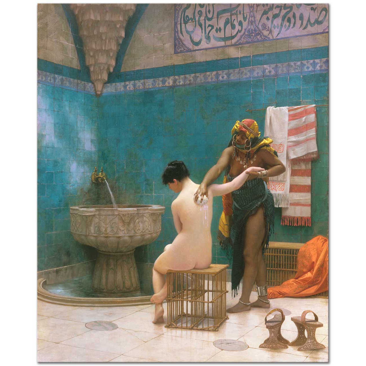 Jean Leon Gerome Fas Hamamı Kanvas Tablo