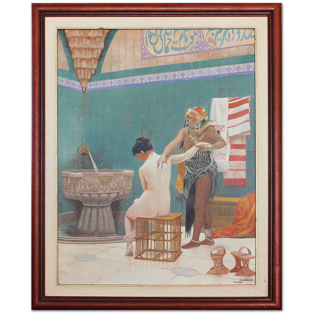Jean Leon Gerome Fas Hamamı Yağlı Boya Reprodüksiyon