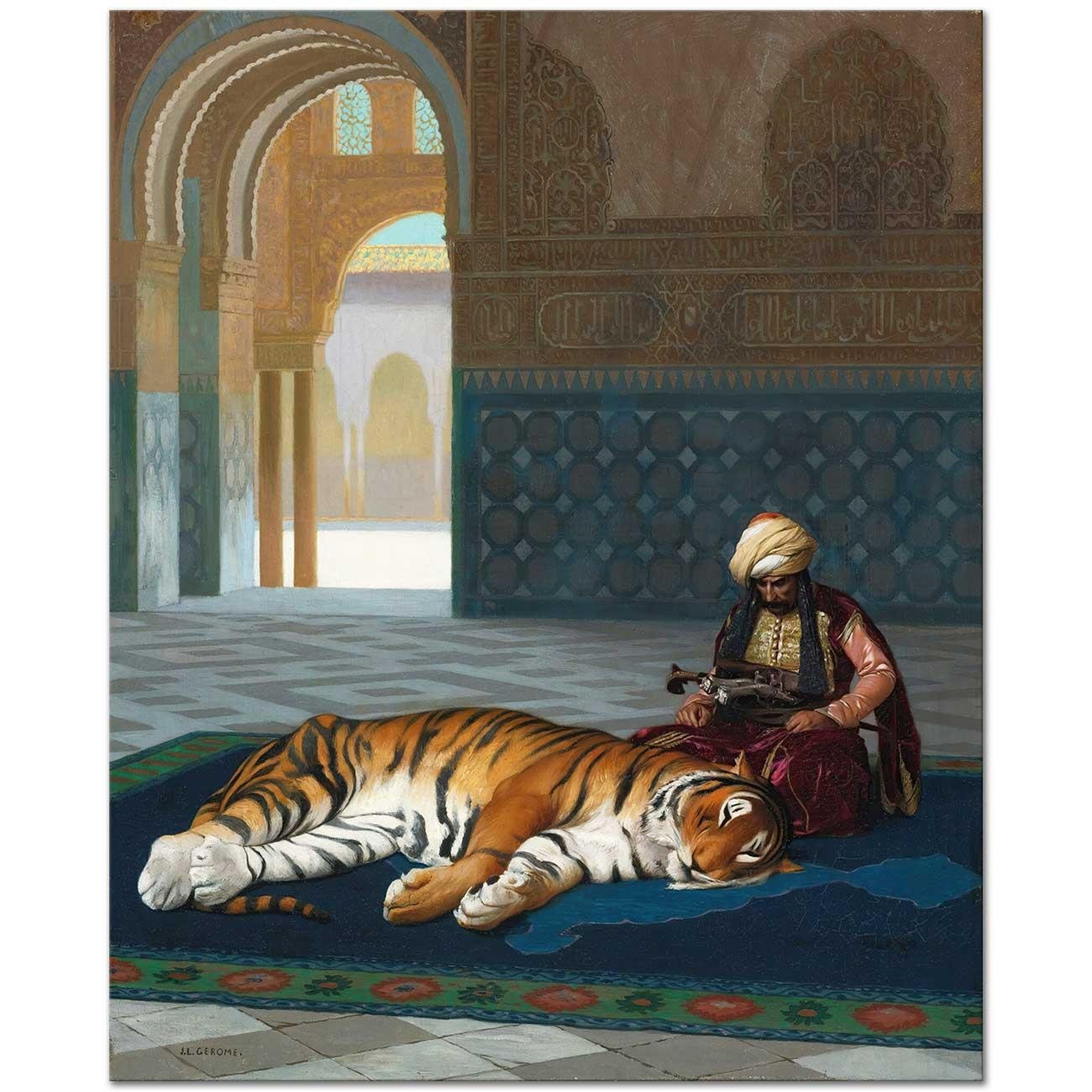 Jean Leon Gerome Kaplan ve Muhafız Kanvas Tablo