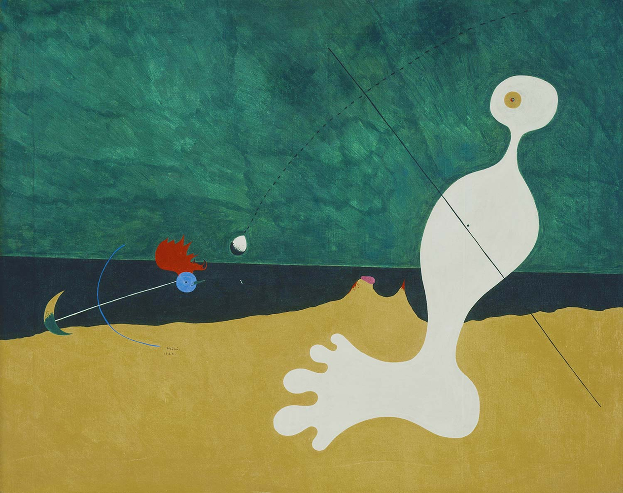 Joan Miro Kuşa Taş Atan Figür Kanvas Tablo