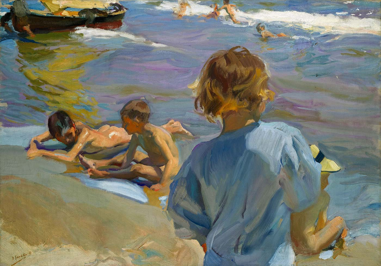Children On The Beach, Valencia by Joaquin Sorolla