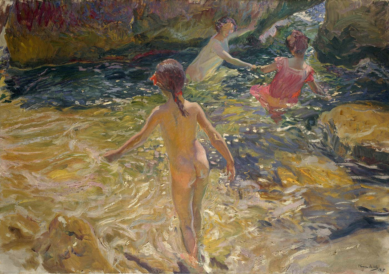 Joaquin Sorolla The Bath, Javea Art Print