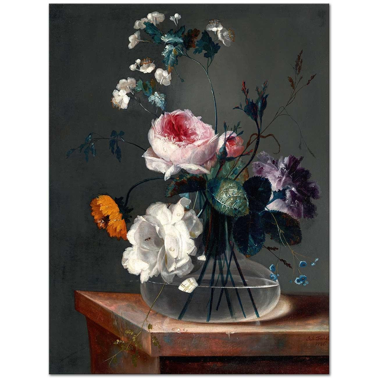 Johann Baptist Drechsler Blumenstillleben Art Print