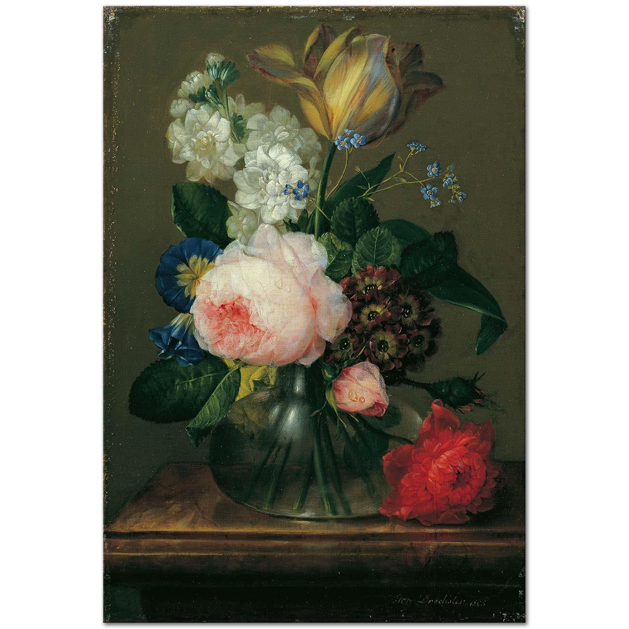 Johann Baptist Drechsler Kleines Blumenstillleben Art Print