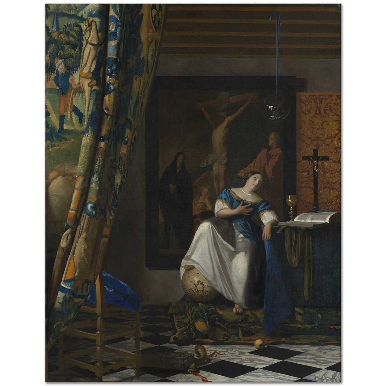 Johannes Vermeer Katolik İnancı Allegorisi Kanvas Tablo