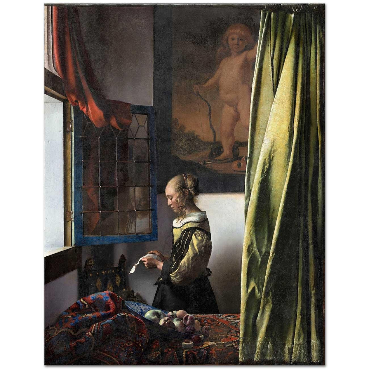 Johannes Vermeer Mektup Okuyan Kız Kanvas Tablo