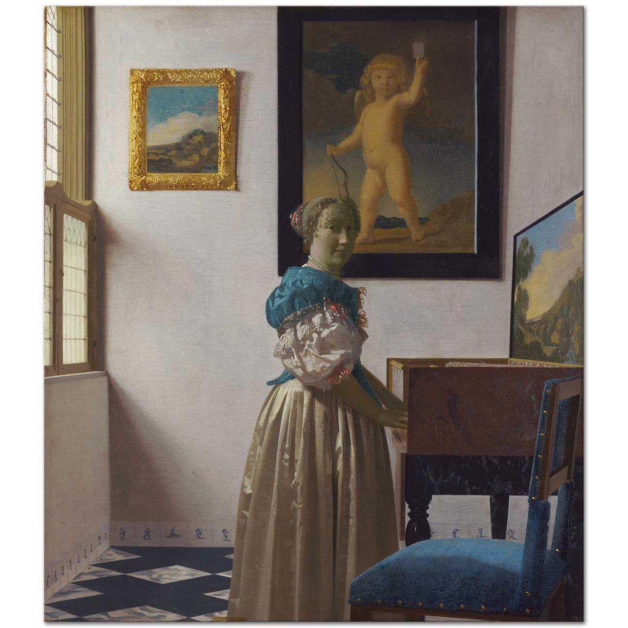 Johannes Vermeer Ayakta Kadın Portresi Kanvas Tablo