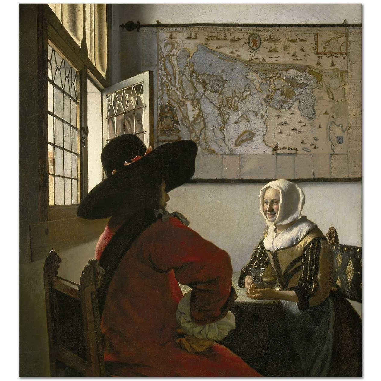 Johannes Vermeer Masa Başında Sohbet Kanvas Tablo