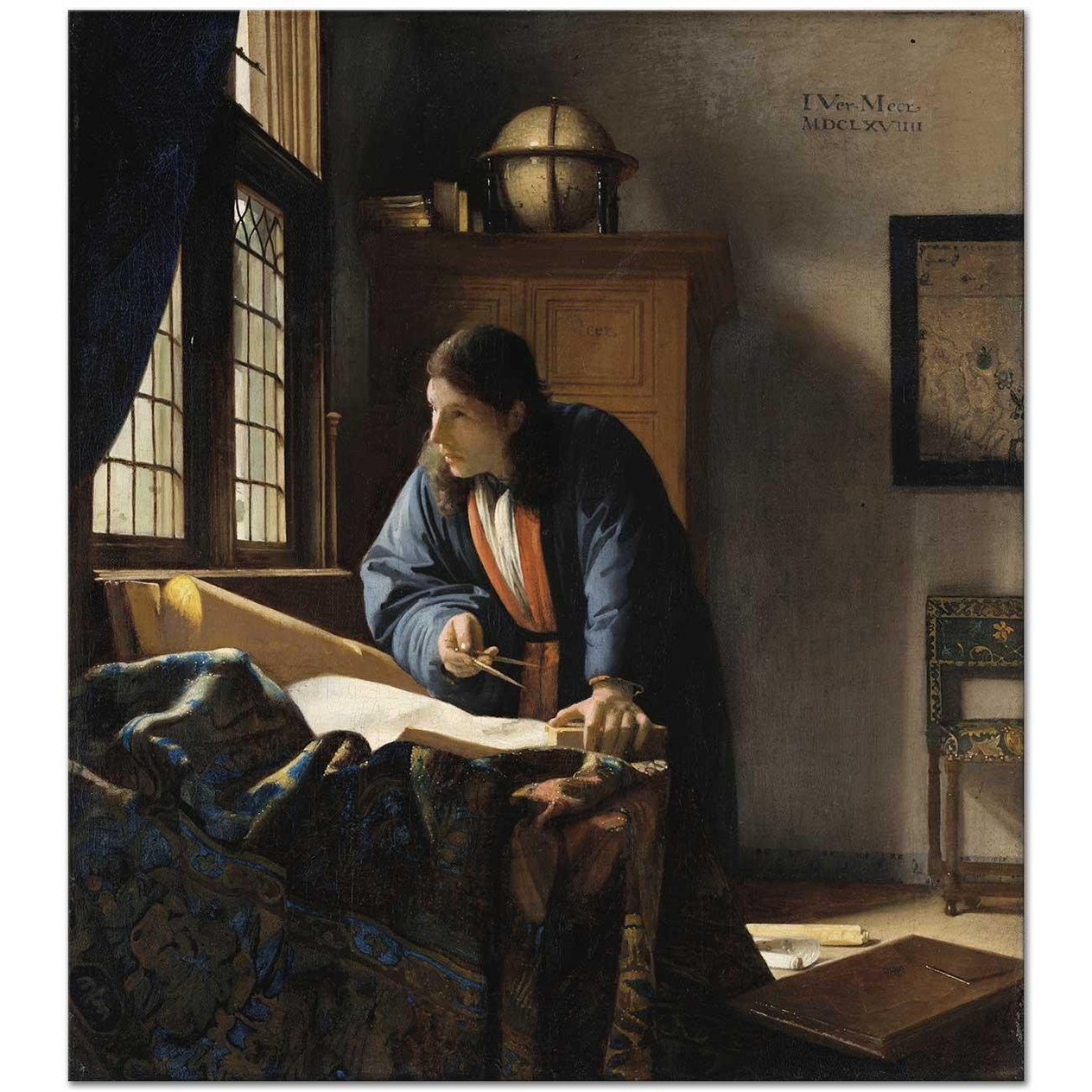 Johannes Vermeer Coğrafyacı Kanvas Tablo