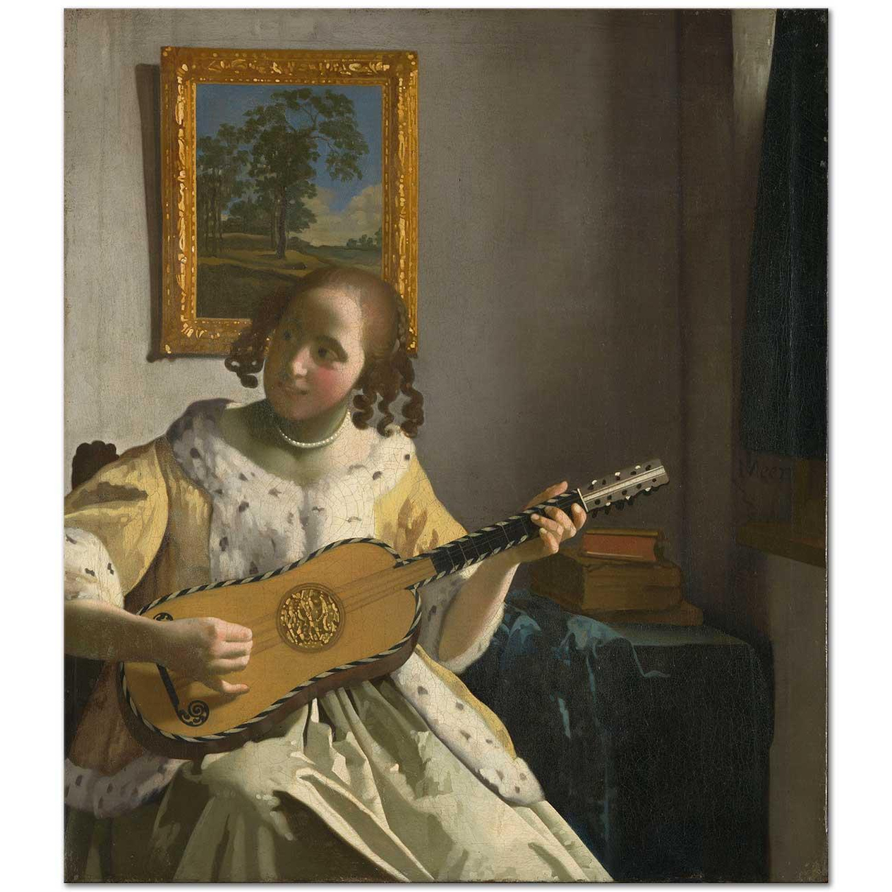 Johannes Vermeer Gitarist Kanvas Tablo