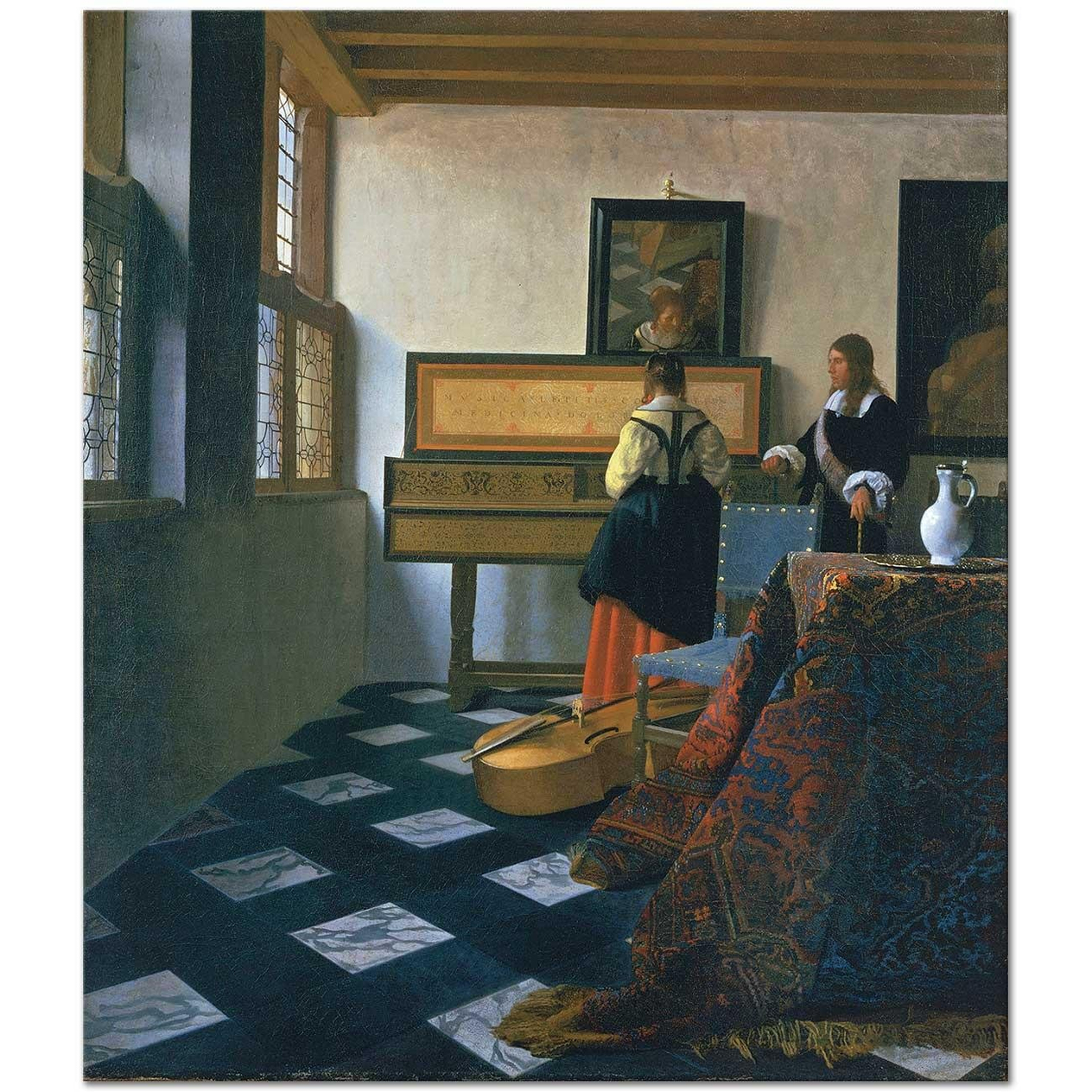 Johannes Vermeer Müzik Dersi Kanvas Tablo