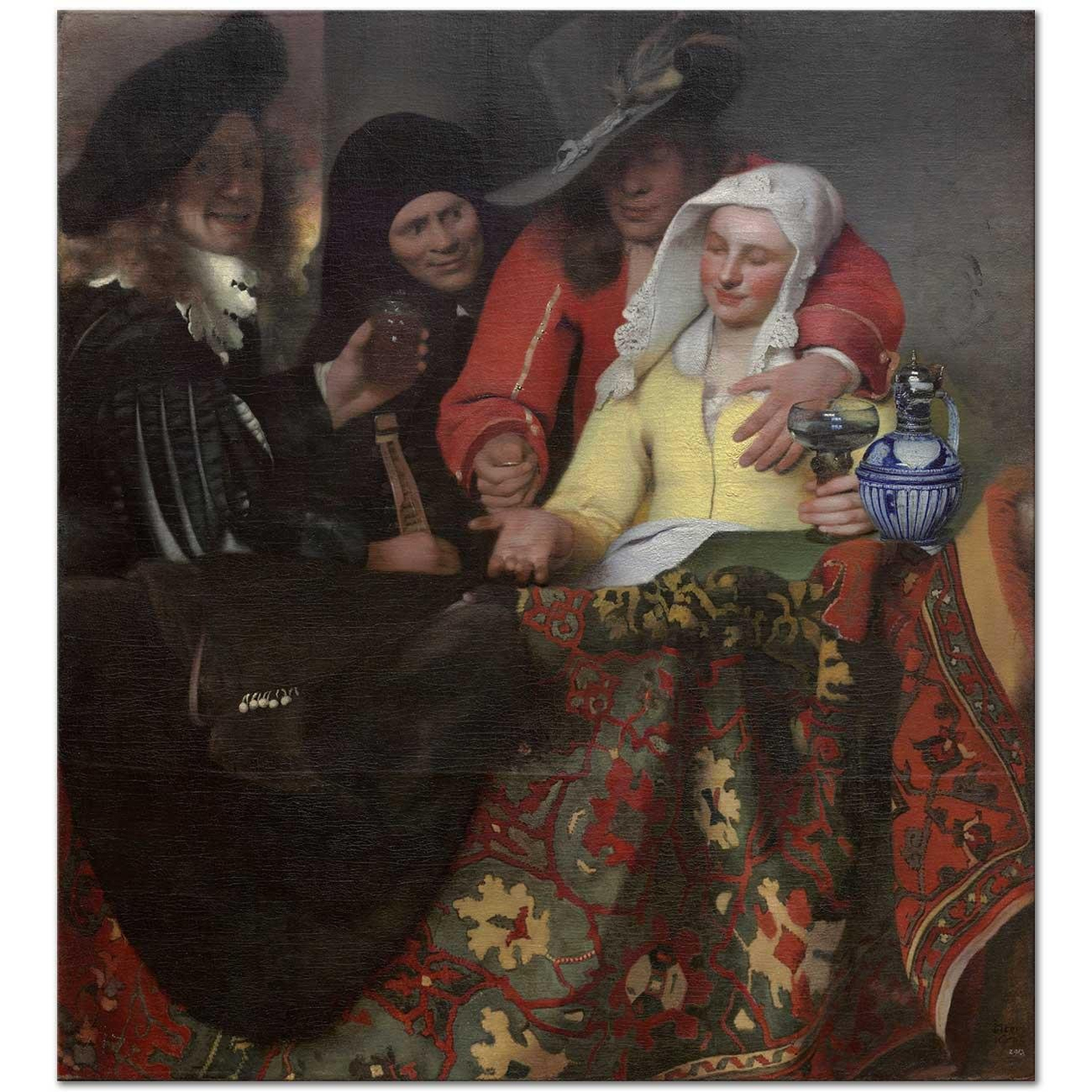 Johannes Vermeer Balkonda Pazarlık Kanvas Tablo