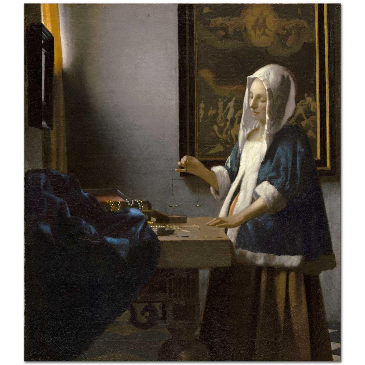 Johannes Vermeer Tartı Başındaki Kadın Kanvas Tablo