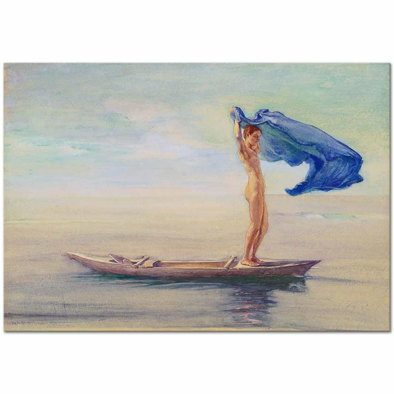 John La Farge Kanodaki Kız Kanvas Tablo