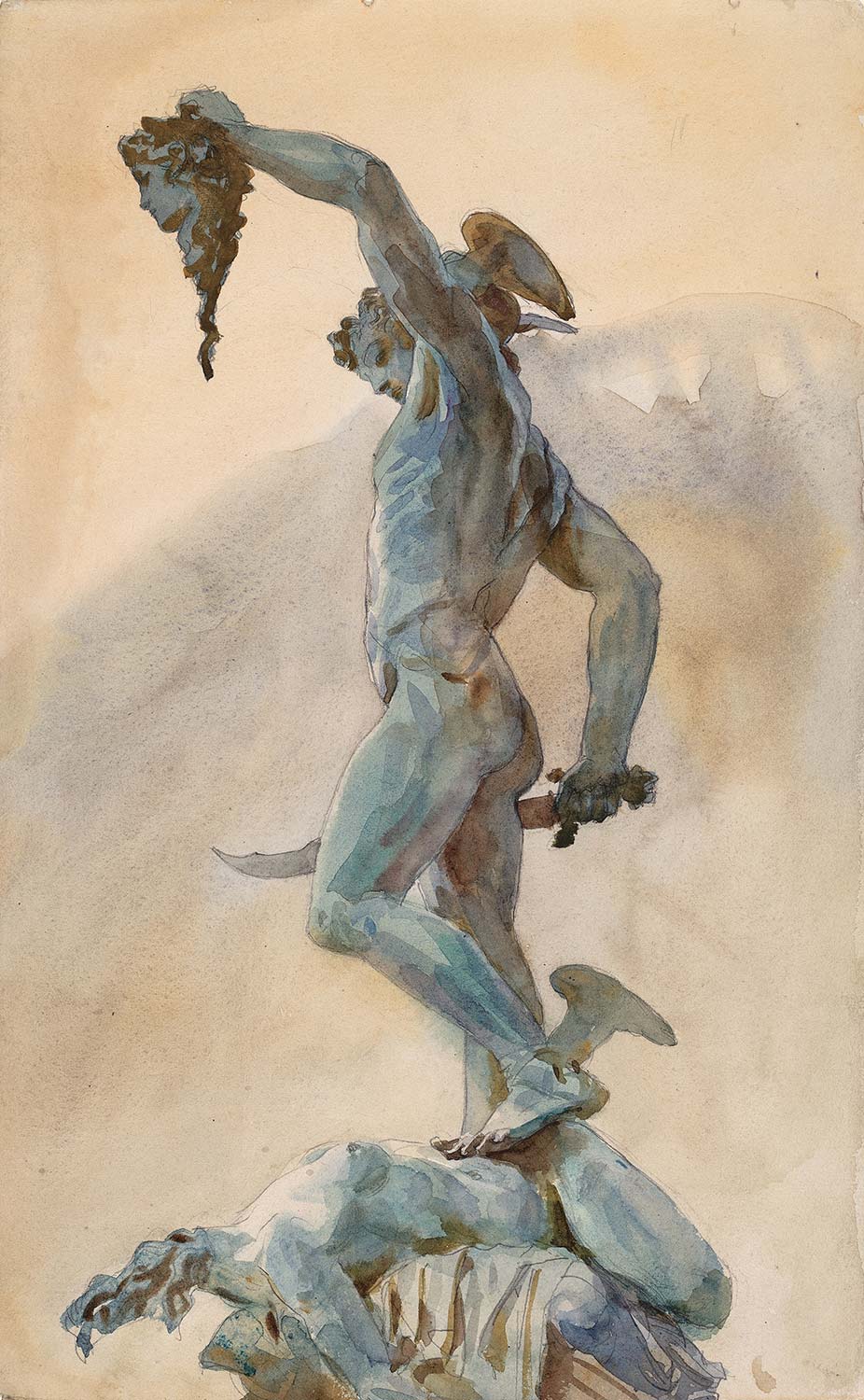Sketch of Cellini’s ‘Perseus’ by John Singer Sargent
