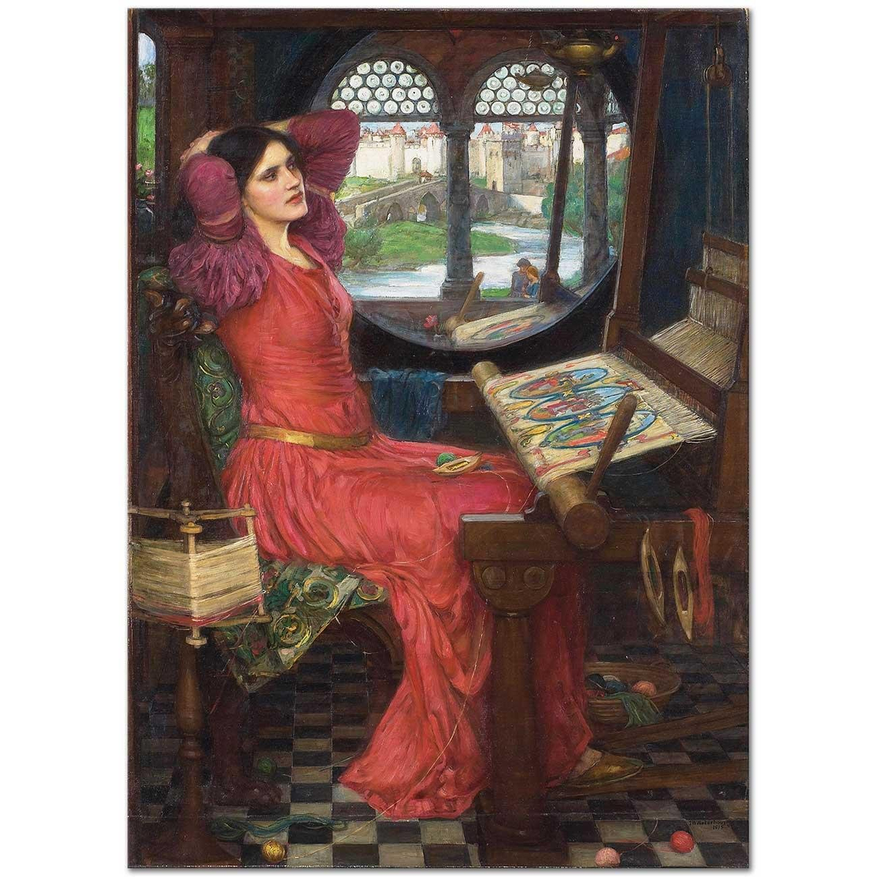 John William Waterhouse Gölgelerin Rahatsız Ettiği Shalott Leydisi Kanvas Tablo
