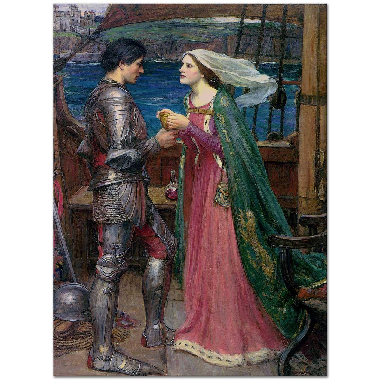 John William Waterhouse Tristan ve Isolde İksir ile Kanvas Tablo