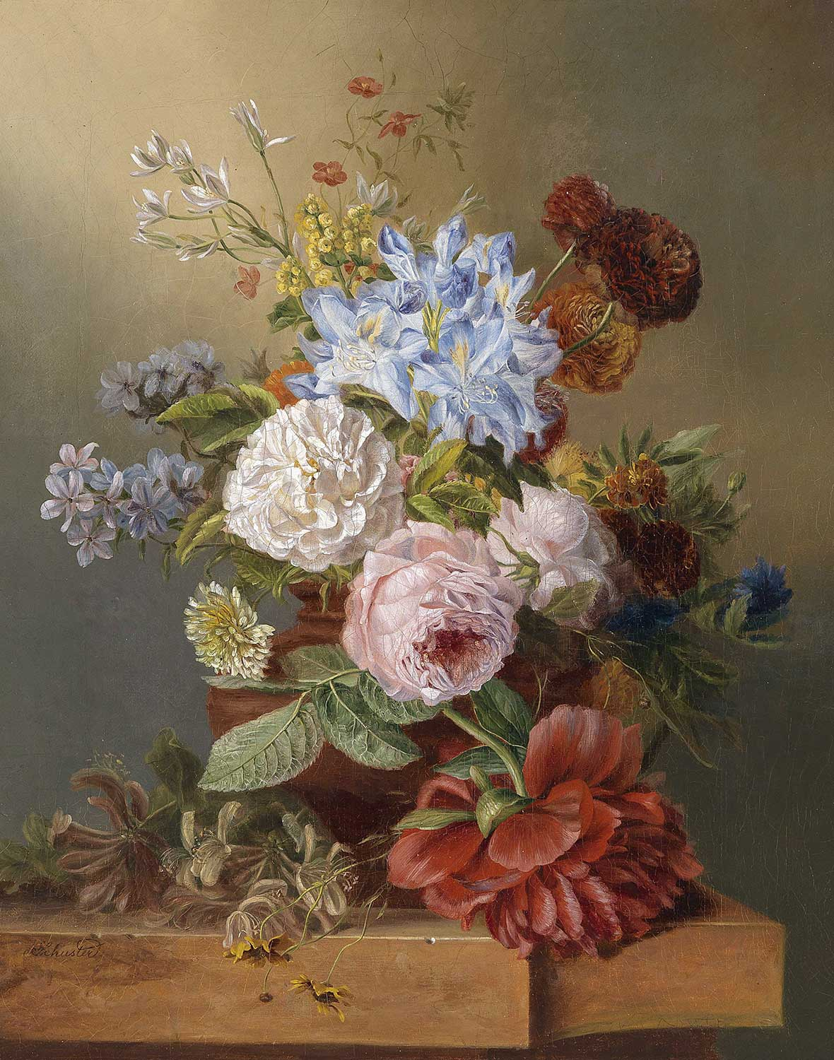 Josef Schuster Blumenstillleben Art Print