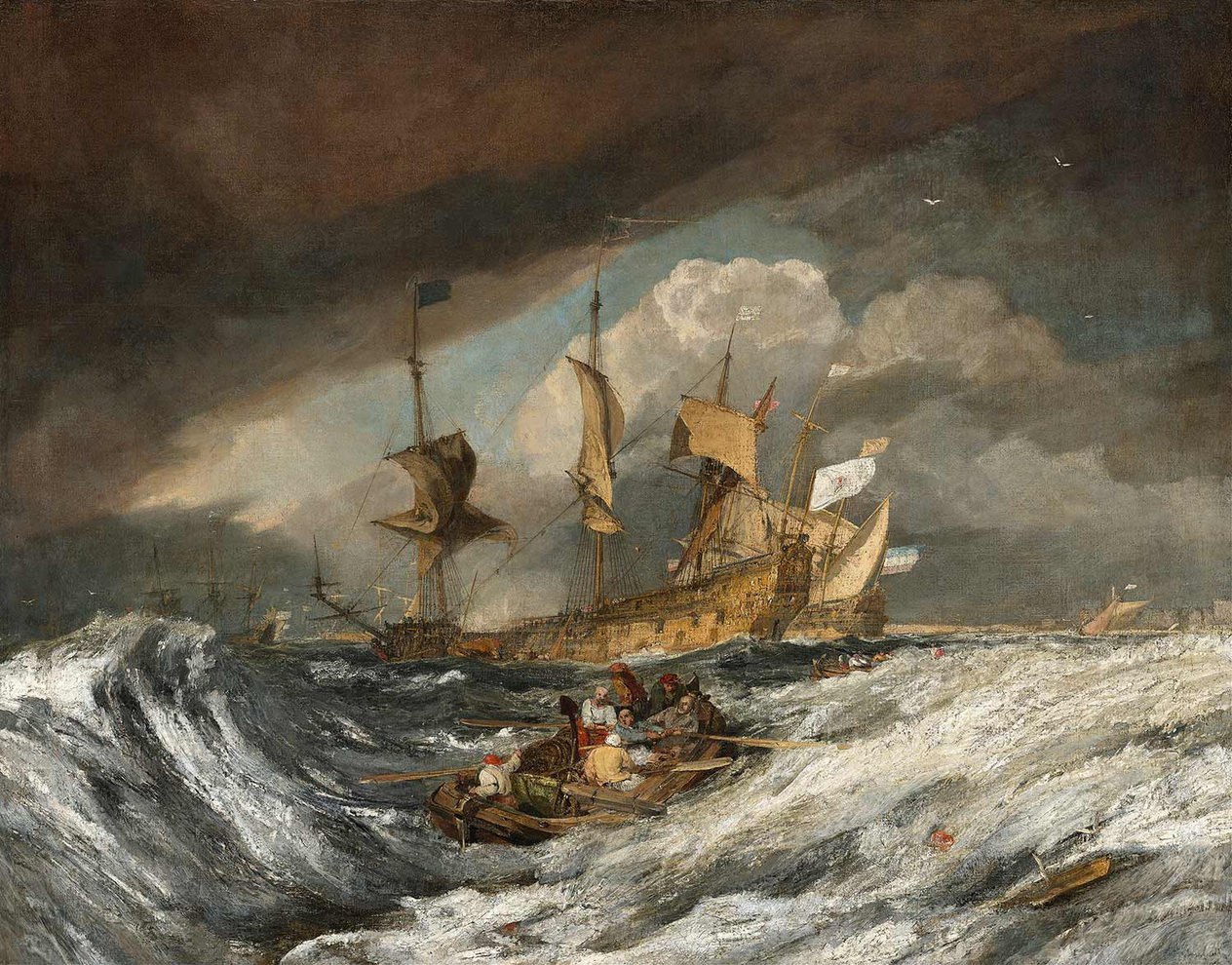 Joseph Mallord William Turner Boats Carrying Out Anchors to the Dutch Men of War Art Print