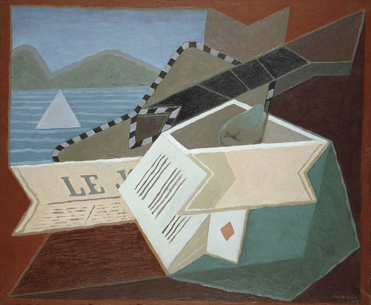 Juan Gris Guitar In Front Of The Sea Art Print