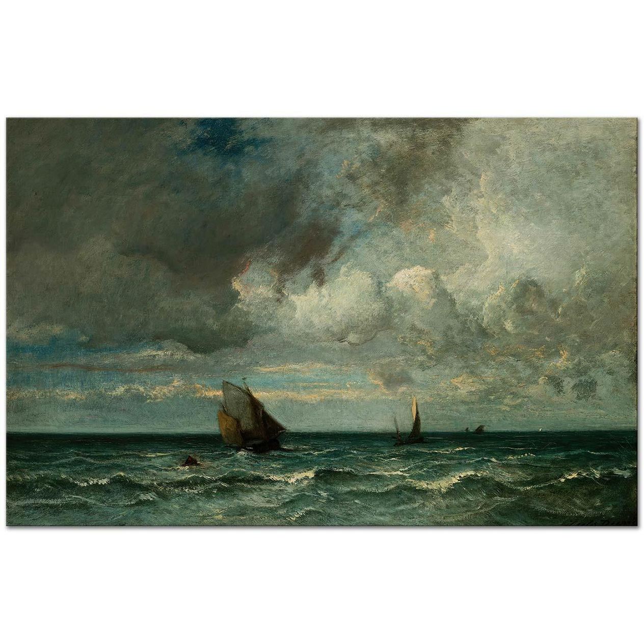 Jules Dupre Barks Fleeing Before the Storm Art Print