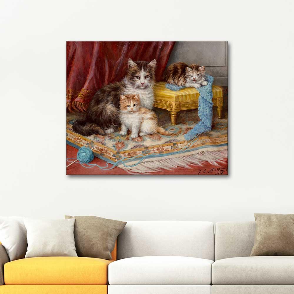 Jules Leroy Kittens with Yarn Art Print