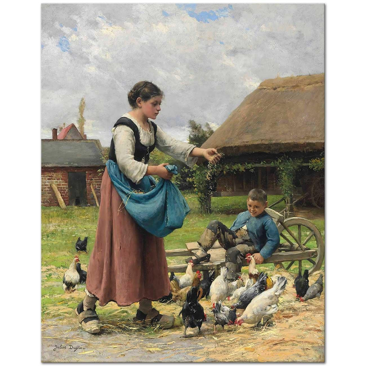 Julien Dupre In the Farmyard Art Print