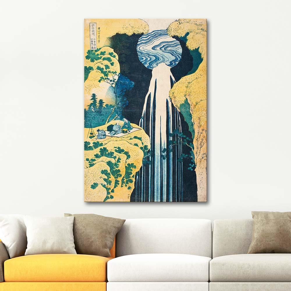 Katsushika Hokusai Amida Şelalesi Kanvas Tablo