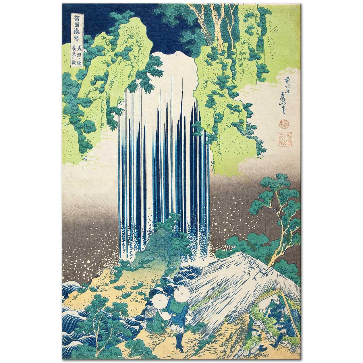 Katsushika Hokusai Yoro Şelalesi Mino Bölgesi Kanvas Tablo