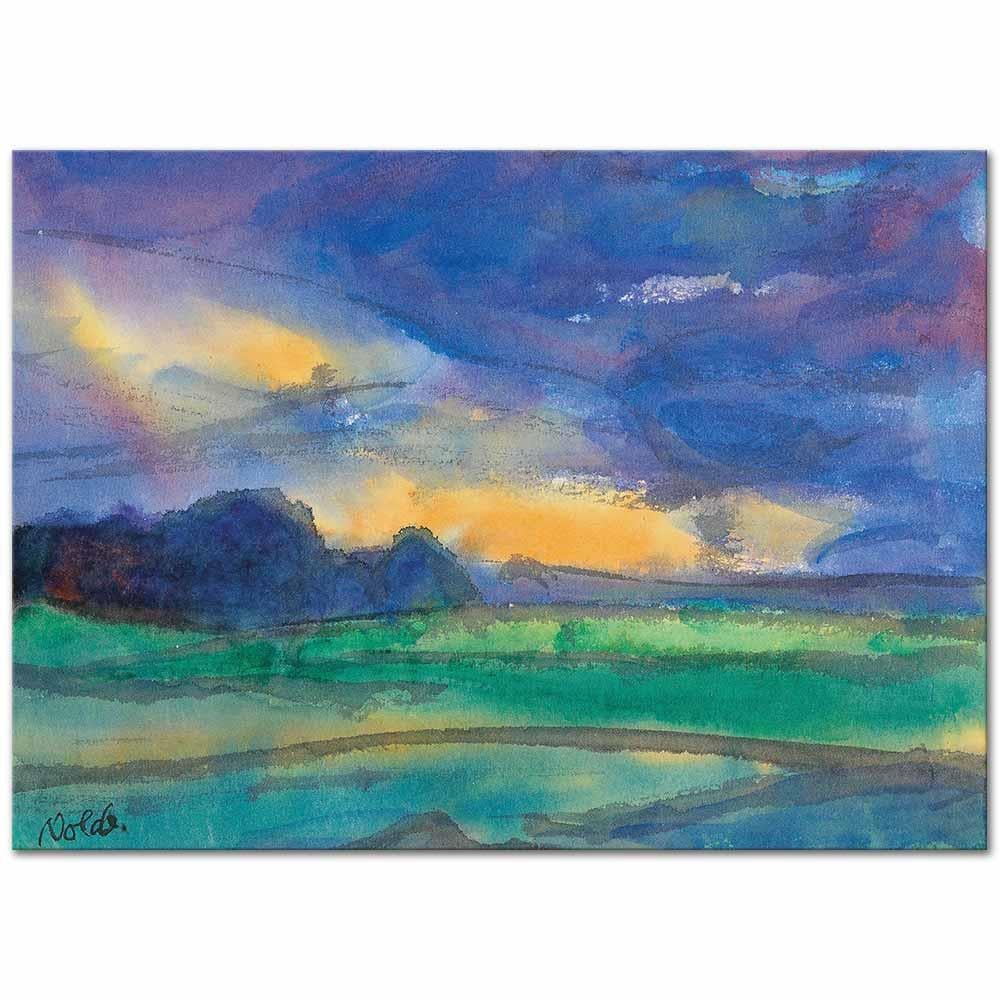 Emil Nolde Mavi Gökyüzü Altında Manzara Kanvas Tablo