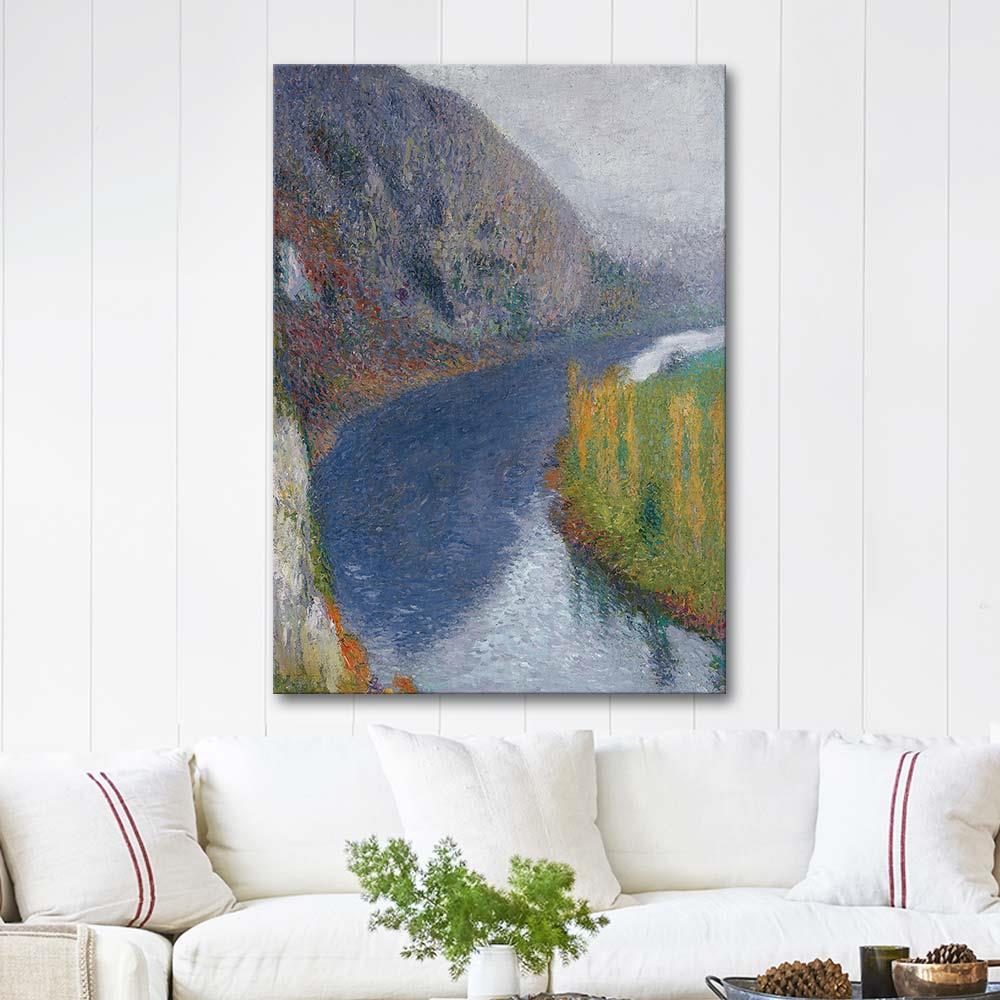 Le Lot au pied des Falaises de St-Cirq-Lapopie by Henri Martin as Art Print