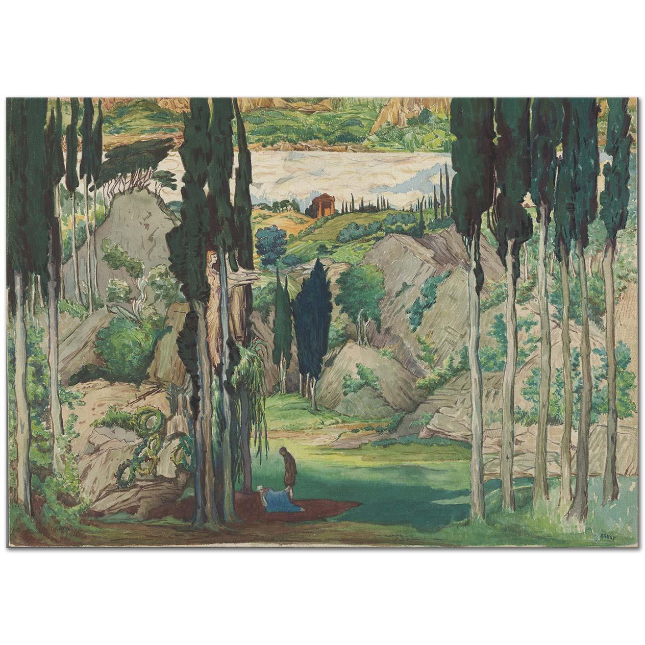 Set Design for Act I from Daphnis and Chloe by Leon Bakst