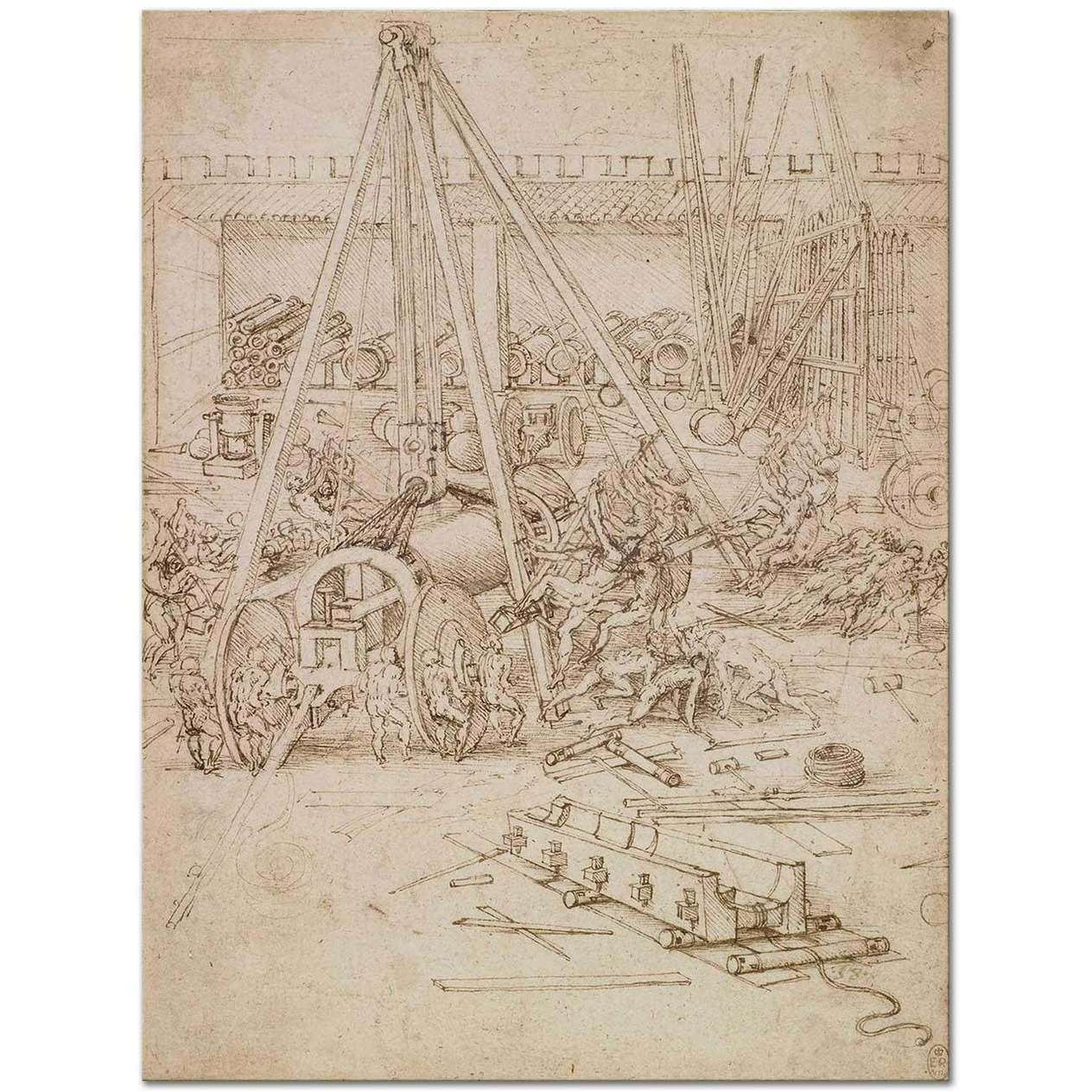 Leonardo Da Vinci Top Dökümhanesi Kanvas Tablo