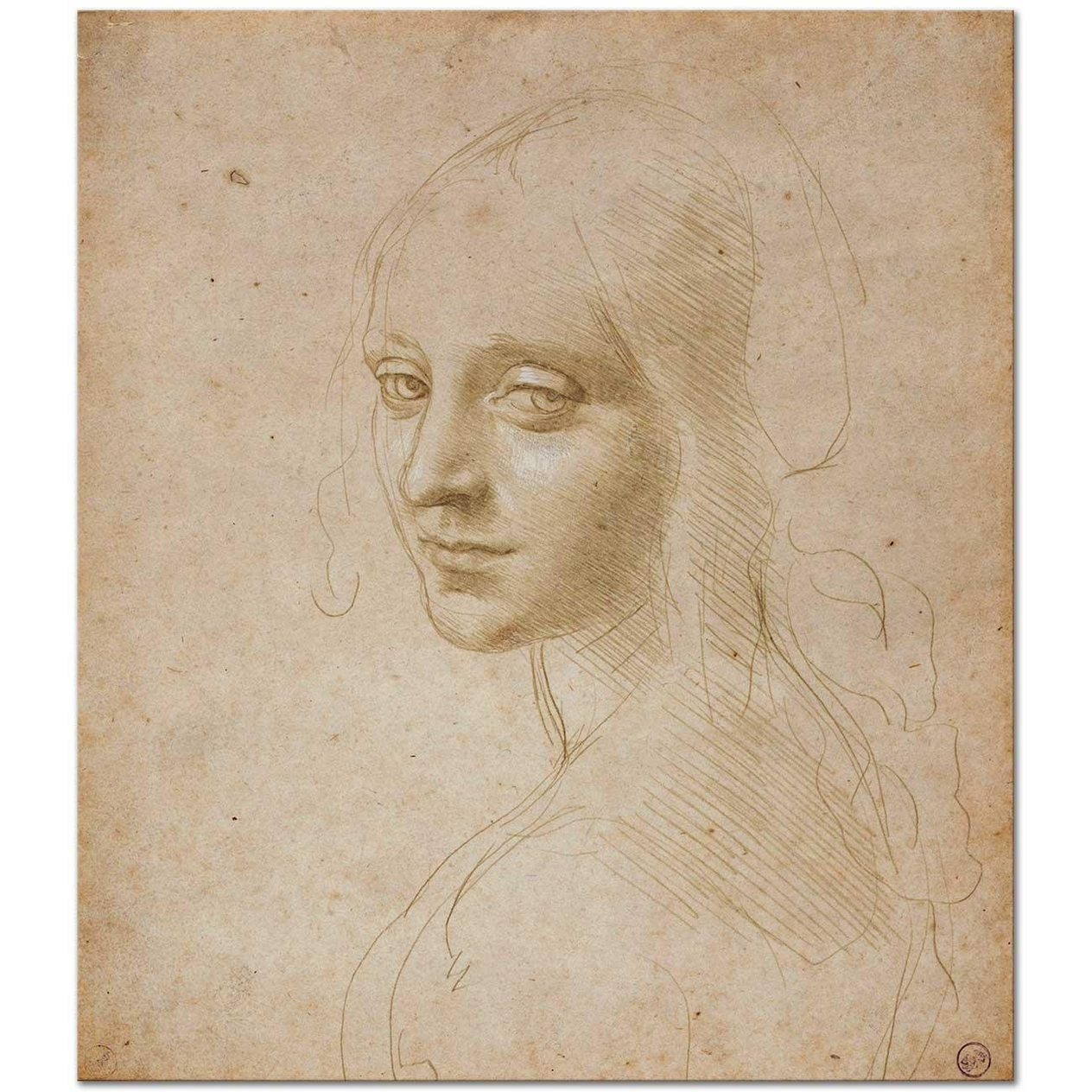 Leonardo Da Vinci Portre Etüdü Carmen Bambach Kanvas Tablo