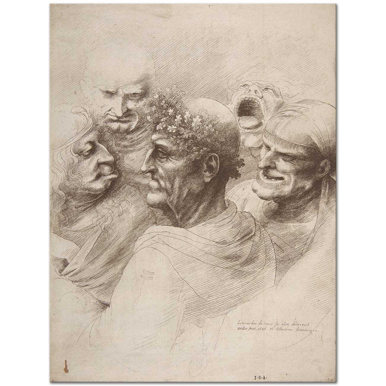 Leonardo Da Vinci Grotesk Figürler Kanvas Tablo