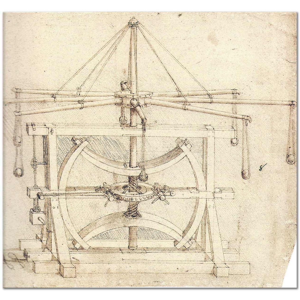 Leonardo da Vinci Flywheels Art Print