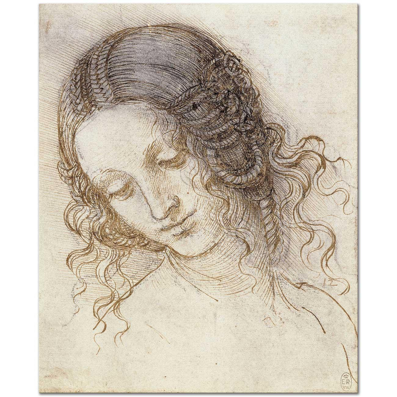Leonardo Da Vinci Leda'nın Başı Etüdü Kanvas Tablo