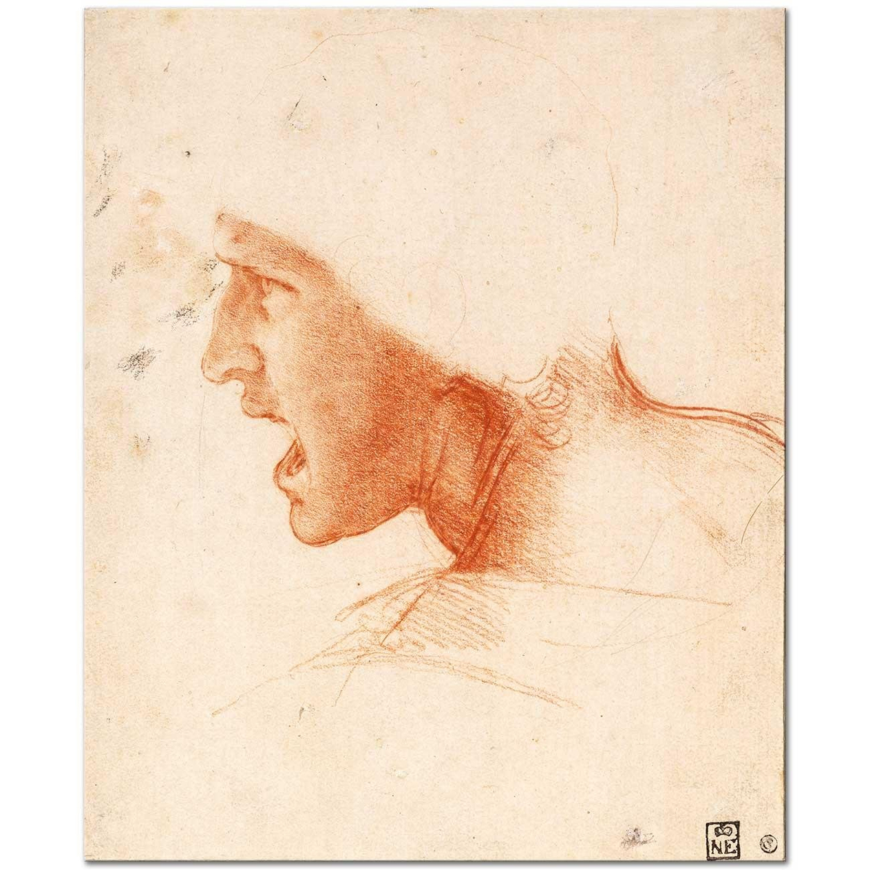 Leonardo da Vinci Asker Kafası Eskizi Kanvas Tablo