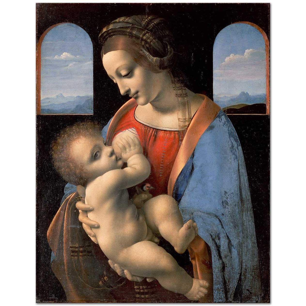 Leonardo da Vinci Meryem ve Çocuk İsa Kanvas Tablo