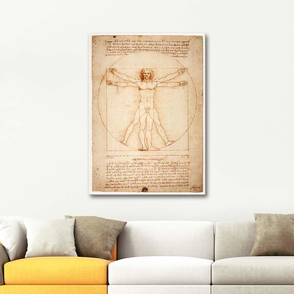Leonardo da Vinci Vitruvian Man Kanvas Tablo