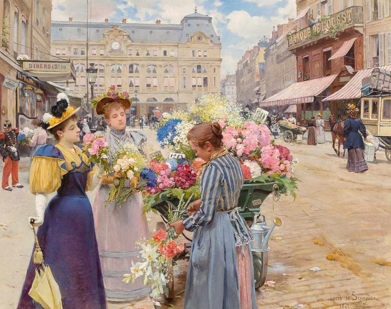 Louis Marie de Schryver Paris – La Rue du Havre Art Print
