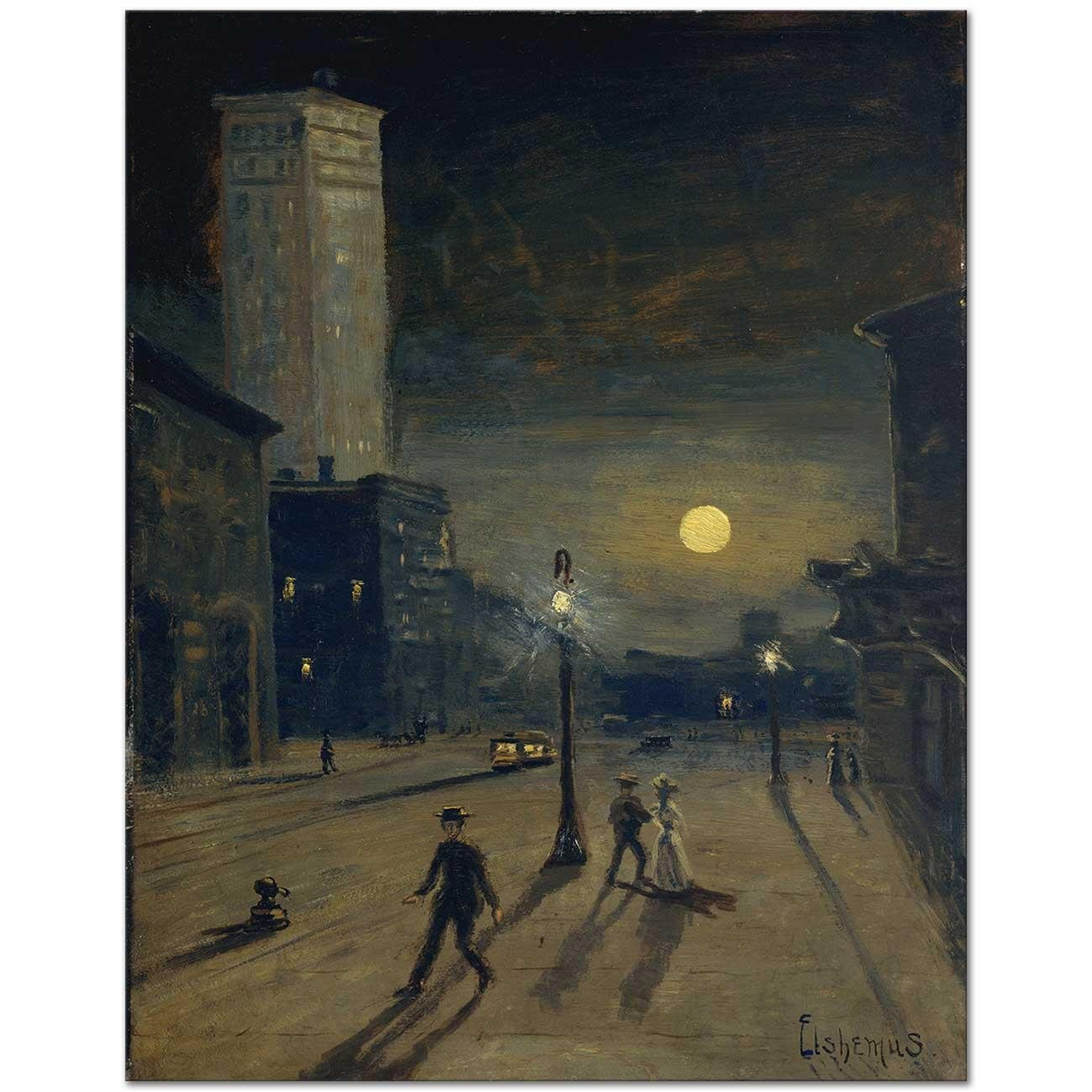 New York at Night by Louis Michel Eilshemius