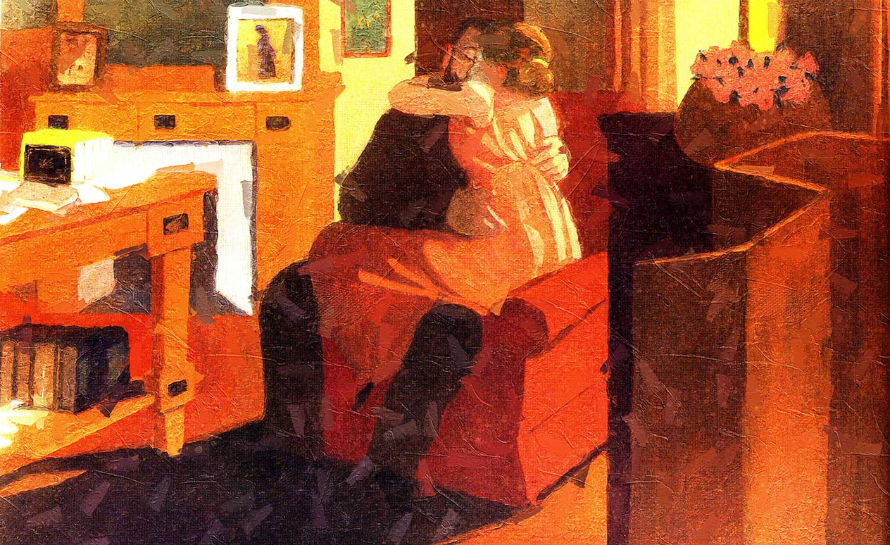 Lovers on the Couch Art Print