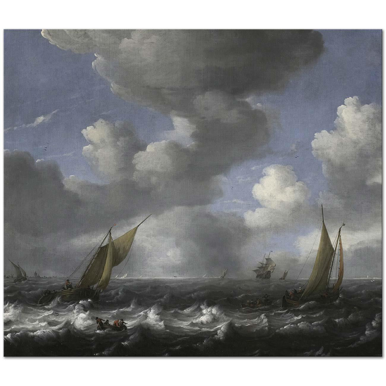 Ludolf Backhuysen Seascape and Fishing Boats Art Print