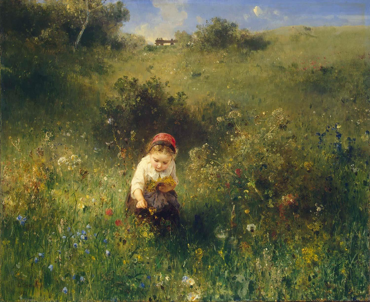 Girl In A Field by Ludwig Knaus