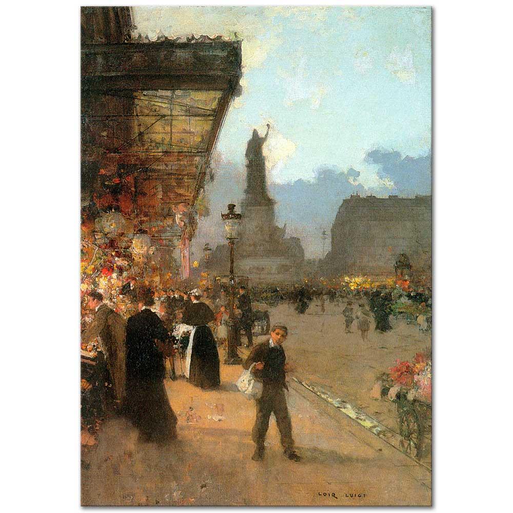 Luigi Loir Cumhuriyet Meydanı Paris Kanvas Tablo