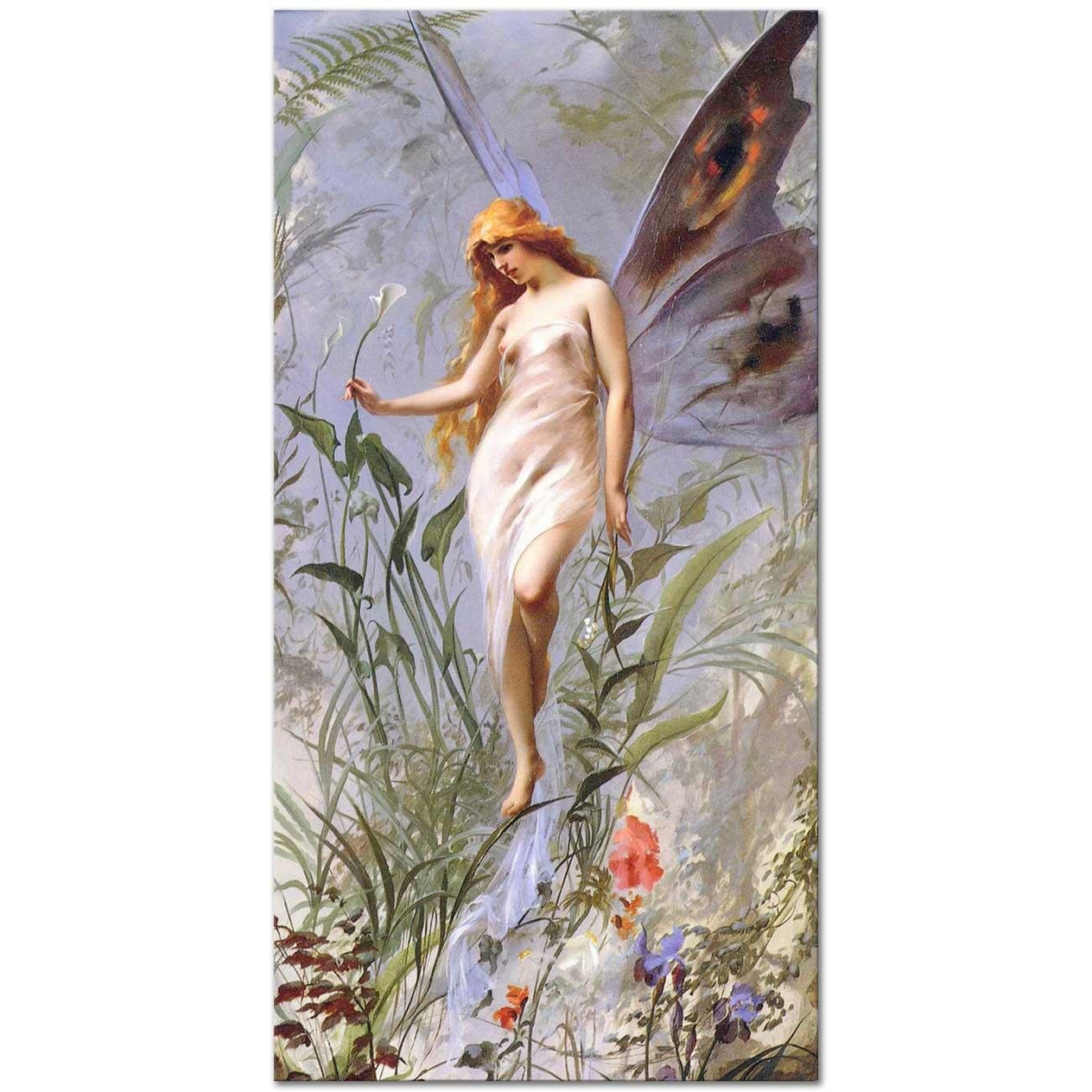 Luis Ricardo Falero Zambak Perisi Kanvas Tablo