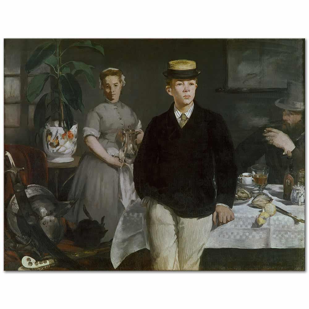 Edouard Manet Atölyede Öğlen Yemeği Kanvas Tablo